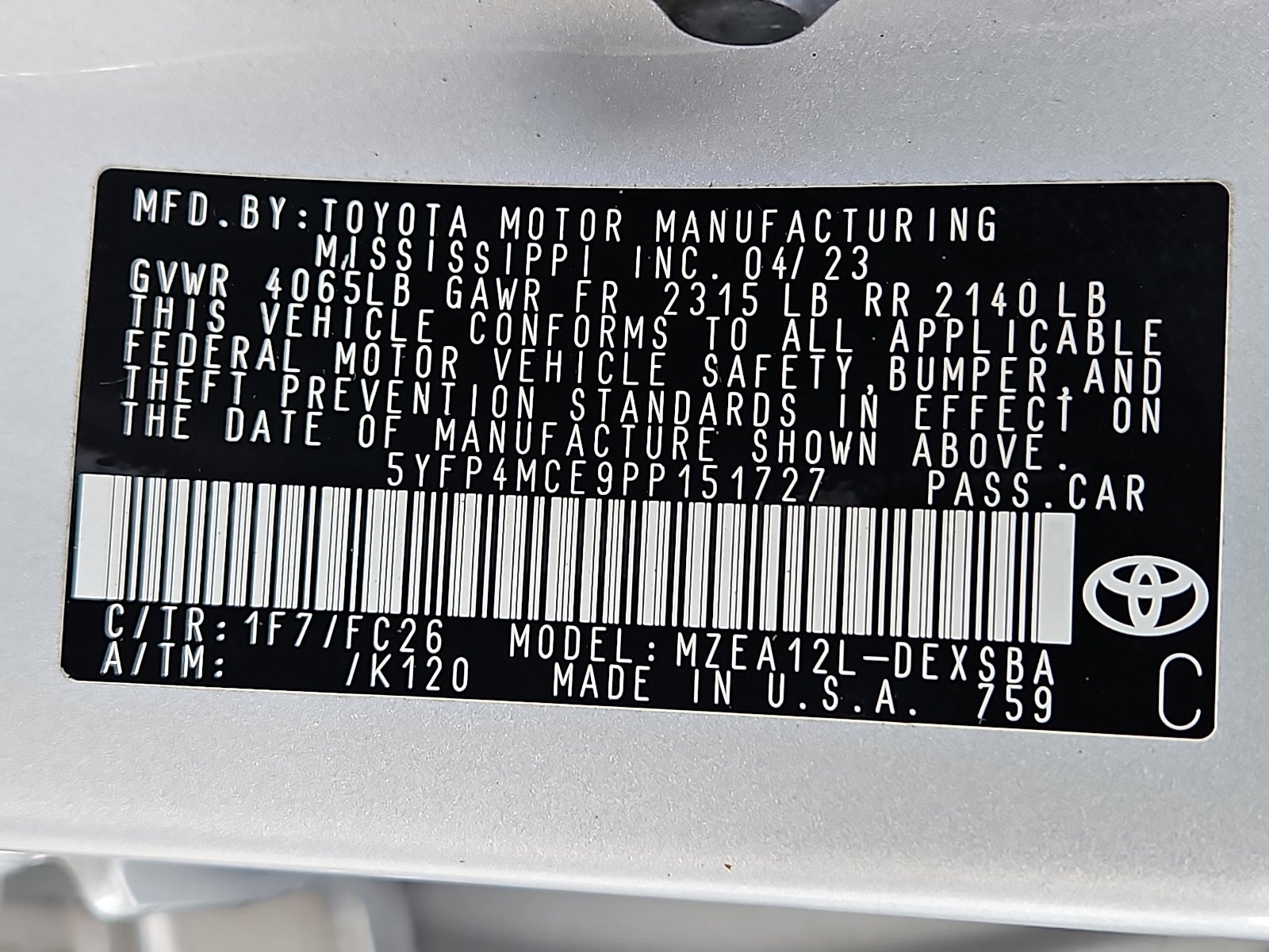 2023 Toyota Corolla SE